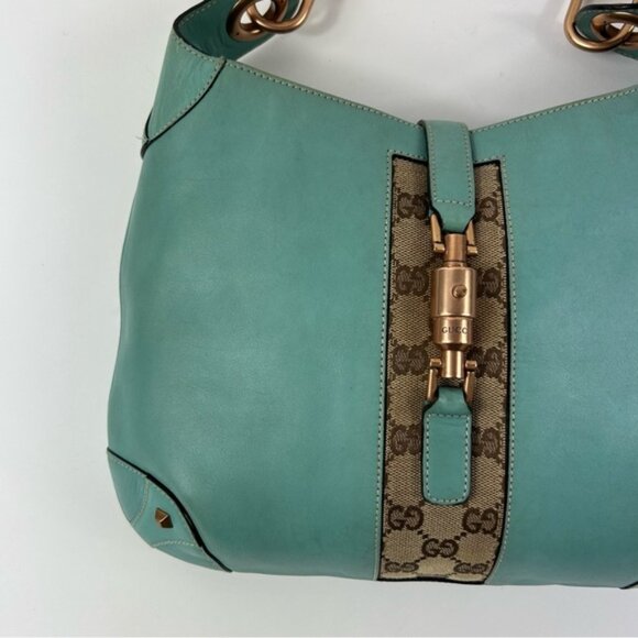 GUCCI Jackie GG Canvas Shoulder Bag Blue - Picture 4 of 12